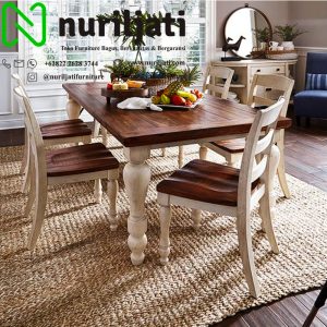 Jual Meja Makan Minimallis-Jati Syaby Chic