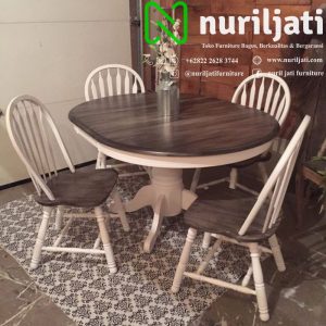 Meja Makan Shaby Oval Duco Renata