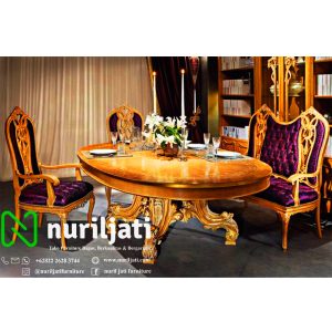 Jual Meja Makan Ukir Mewah Motif Jepara