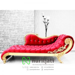 Bangku Sofa Lois Jati Ukir Mewah Gold