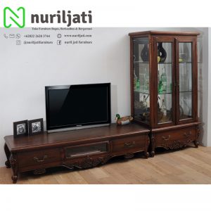 Bufet TV Sayung Ukir Jati Klasik Modern