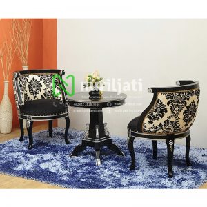 Kursi Teras Mewah Egg Black Gold