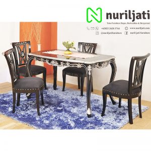 Meja Makan Set Melati Ukir Terbaru