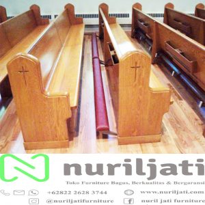 Bangku Gereja Kayu Jati Bagus Minimalis Desain