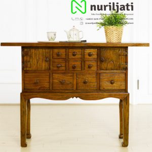 Meja Hias Bunga Model Laci Jati Antik