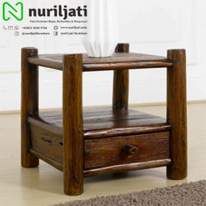 Meja Sudut Persegi Jati Antik