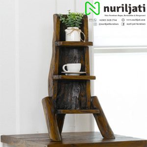Rak Hias Sudut Mini Jati Antik