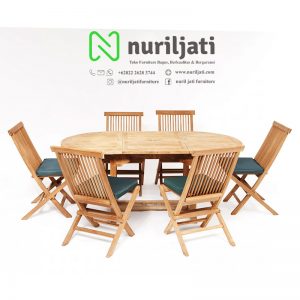 Set Meja Kursi Lipat Extension Garden Jati