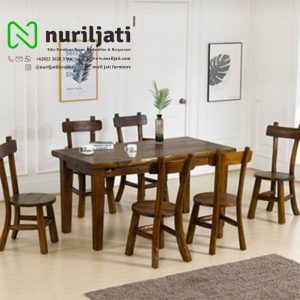 Set Meja Makan Binggo Cafe Jati Antik