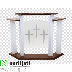Mimbar Podium Gereja Minimalis Duco Kaca