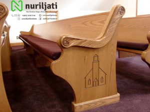 Gambar Bangku Gereja Desain Minimalis Kayu Jati 02