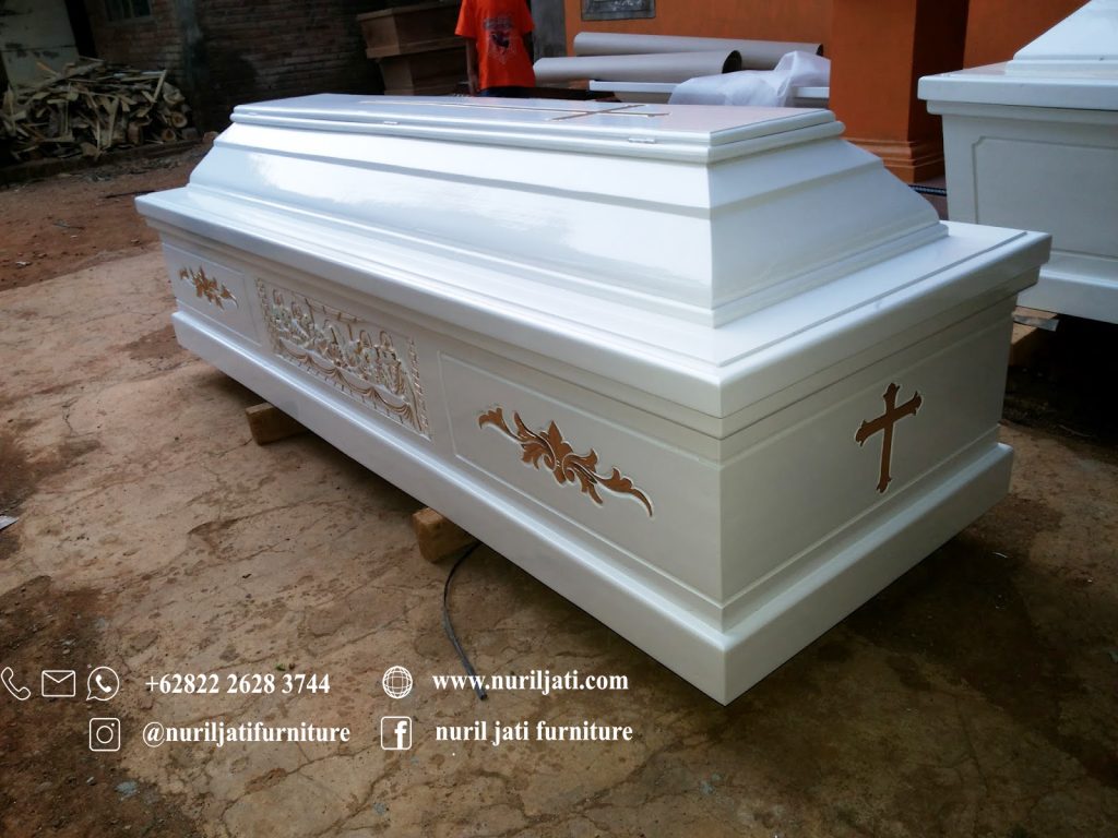 Jual Peti Mati Kayu Jati Warna Putih
