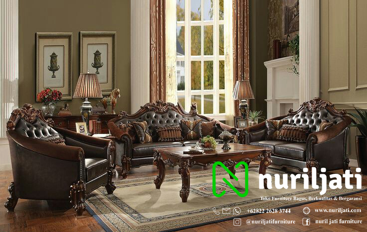 Jual Sofa Tamu Ukir Royal Mawar Jepara