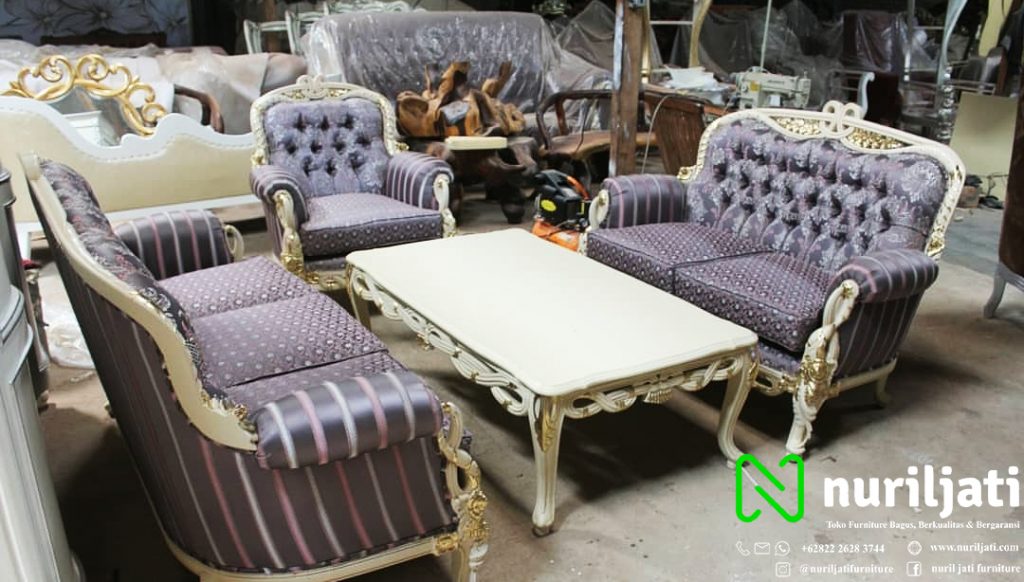 Jual Model Sofa Tamu Ukir Jepara Duco Putih