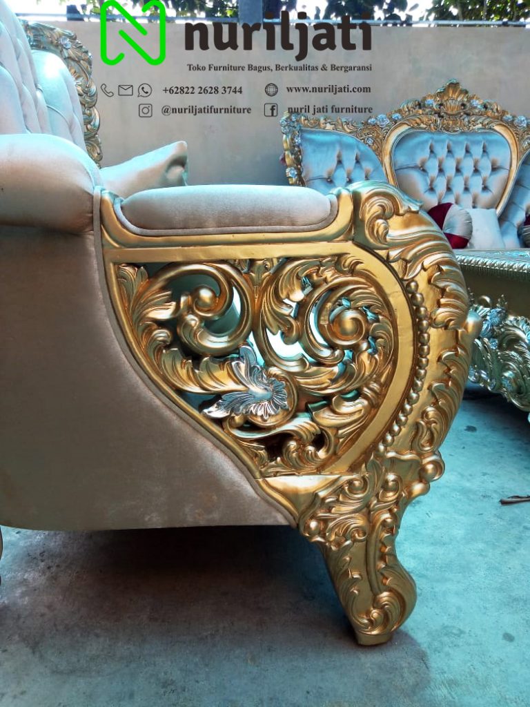 Gambar Sofa Tamu Ukir Belagio Bludru Kayu Jati 03