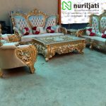 Sofa Tamu Ukir Belagio Bludru Kayu Jati