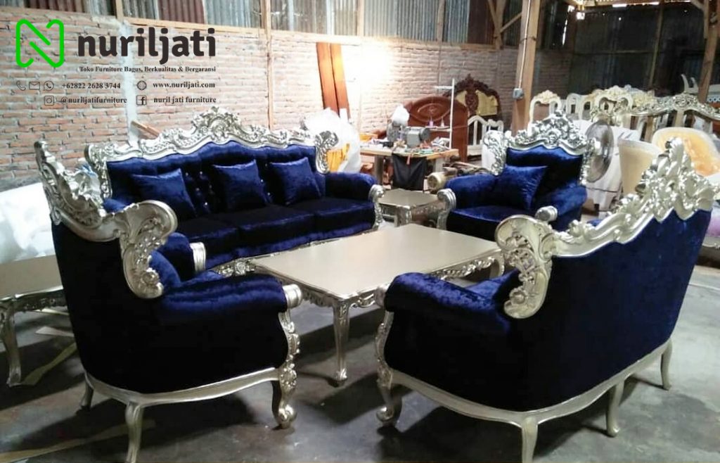 Jual Sofa Tamu Ukir Duco Silver Mewah Terbaru