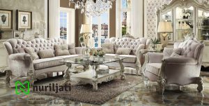 Sofa Tamu Ukir Italian Furnish White