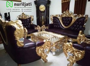 Sofa Tamu Ukir Ramwana Mawar Mewah