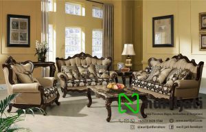 Sofa Tamu Ukir Spanyol Kayu Jati