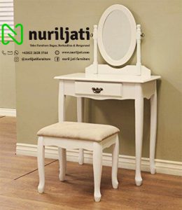 Meja Rias Oval Minimalis Duco Putih 017