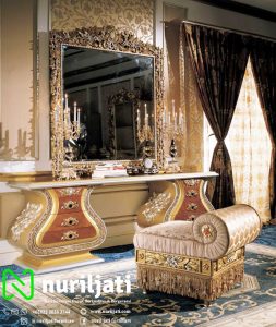 Meja Rias Ukir Biola Kayu Jati 02