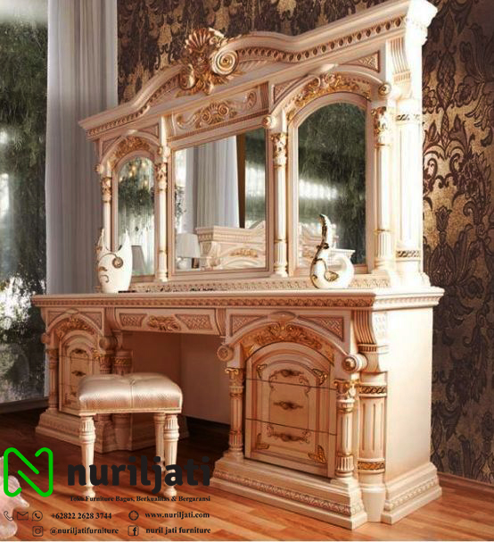  Meja  Rias  Ukir Model Spanyol Terbaru  03 Nuril Jati  