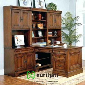Gambar Model Meja Kantor Kombinasi Bufet Minimalis