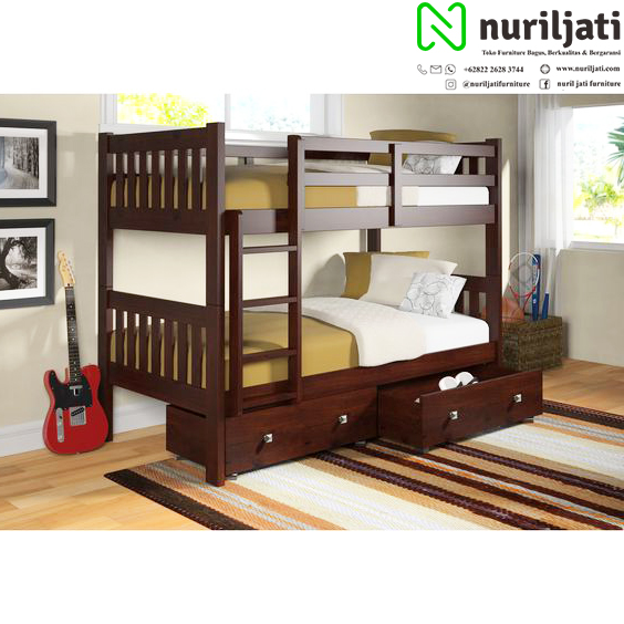 Ranjang Susun Kayu Jati Minimalis TT003 - Nuril Jati ...