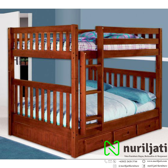 Jual Ranjang Tingkat Kayu Jati Terbaru TT013