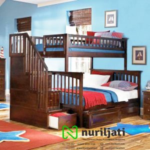 Tempat Tidur Model Tingkat Kayu TT001