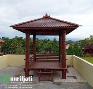 Jual Gazebo Taman Kayu Kelapa Model Sederhana
