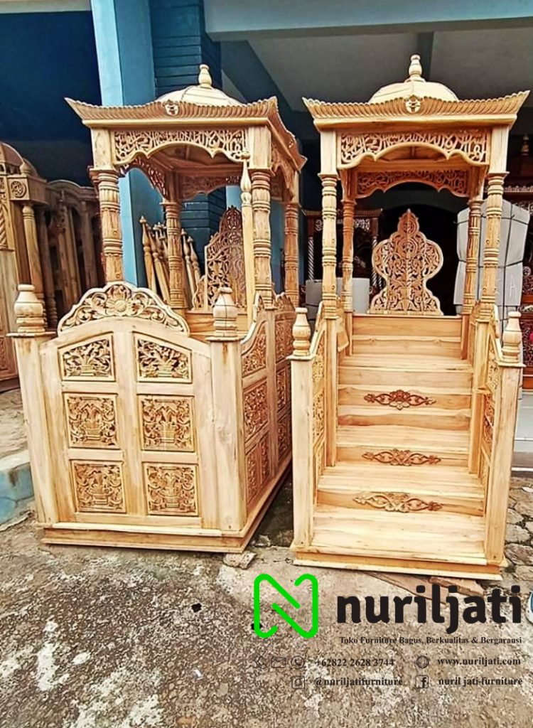 Gambar Model Mimbar Masjid Ukir Jepara Terbaru 01