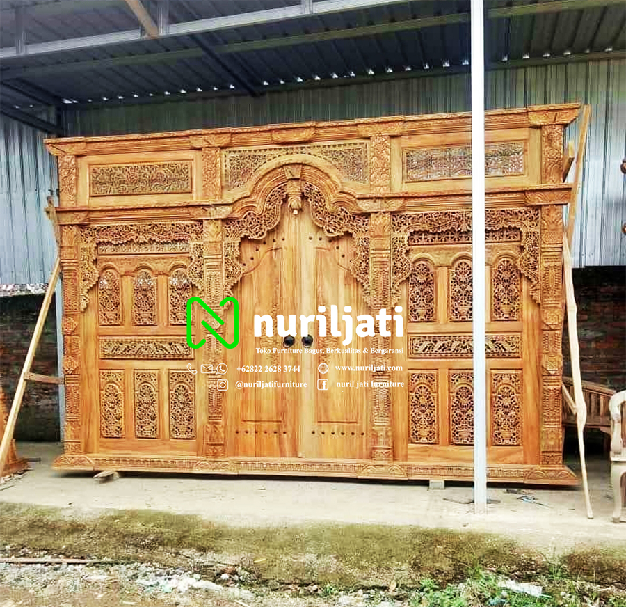 Jual Pintu Gebyok Ukir Kayu Jati Terbaru 01