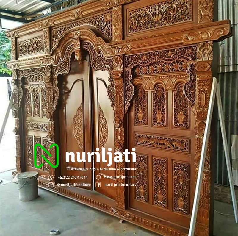Jual Pintu Gebyok Ukir Kayu Jati Terbaru 02