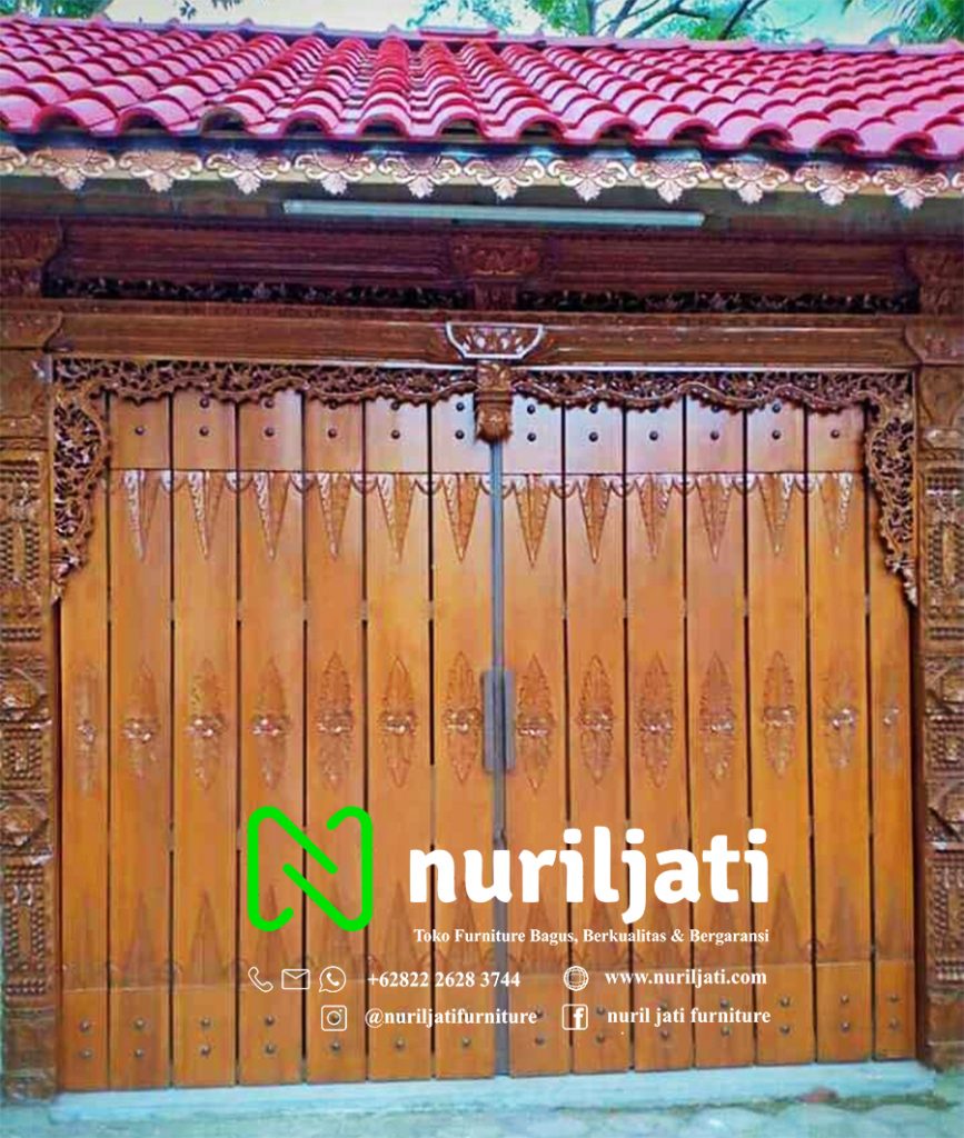 Jual Pintu Gerbang Ukir Gebyok Kayu Jati