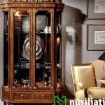 Lemari Hias Ukir Pintu Kaca Jepara