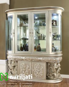 Lemari Hias Ukiran Mewah Lengkung Jepara