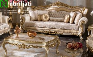 Jual Set Sofa Tamu Emas Rangka Jati 01