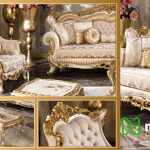 Set Sofa Tamu Emas Rangka Jati