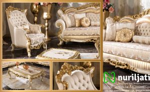 Jual Set Sofa Tamu Emas Rangka Jati 02