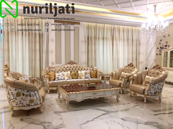 Jual Set Sofa Tamu Ukir Lengkung Mewah
