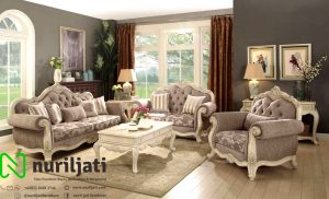 Sofa Tamu Ukir Jepara Mewah Putih