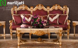 Jual Sofa Tamu Ukir Merah Salur 01