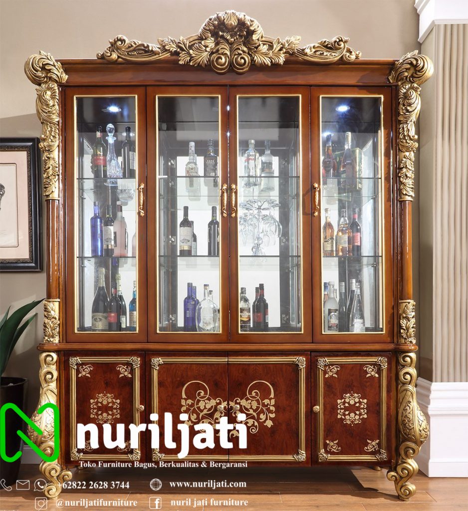 Jual Lemari Hias Ukir Mawar Motif Lukisan