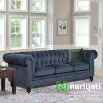 Kursi Sofa Baca  Chesterfield  Warna Navy