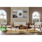 Set Sofa Jati Minimalis Warna Putih