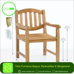 Jual Bangku Cafe Kayu Jati Sandaran Oval 01