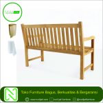 Bangku Taman Sandaran Jari-Jari Kayu Jati 2 Sit
