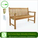 Bangku Taman Sandaran Jari-Jari Kayu Jati 2 Sit